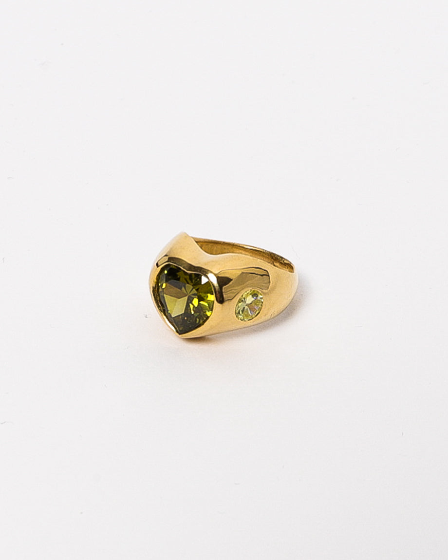 The Lovers Ring Olive Golden