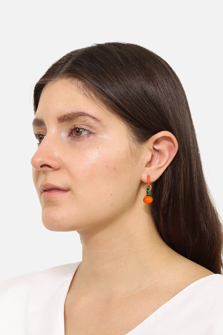 Double Earrings Naranjas